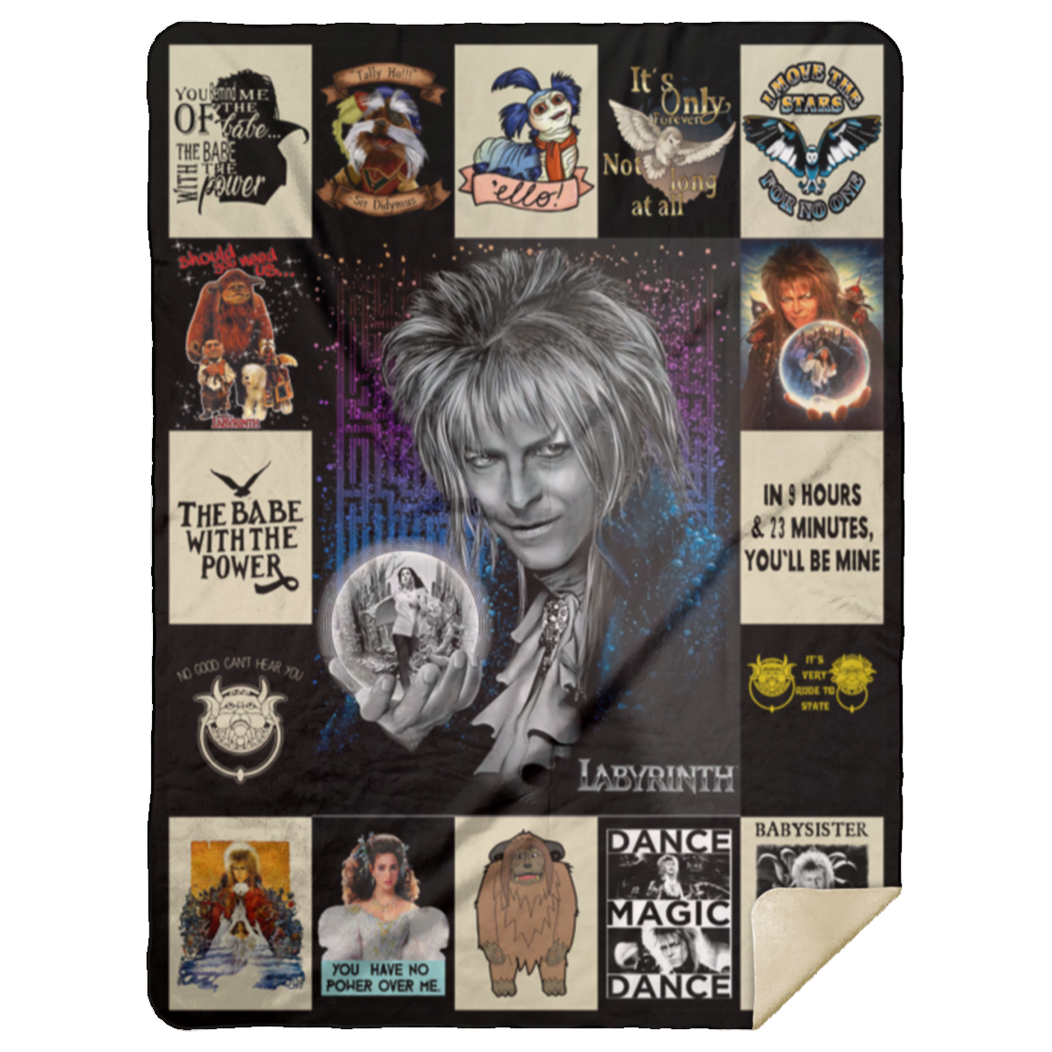 Dd Labyrinth For Fans Fleece Blanket, Premium Sherpa Blanket, David Bowie Blanket, Movie Quilt, Music Film Blanket, Movie Characters Blanket MSHL Premium Sherpa Blanket 60x80