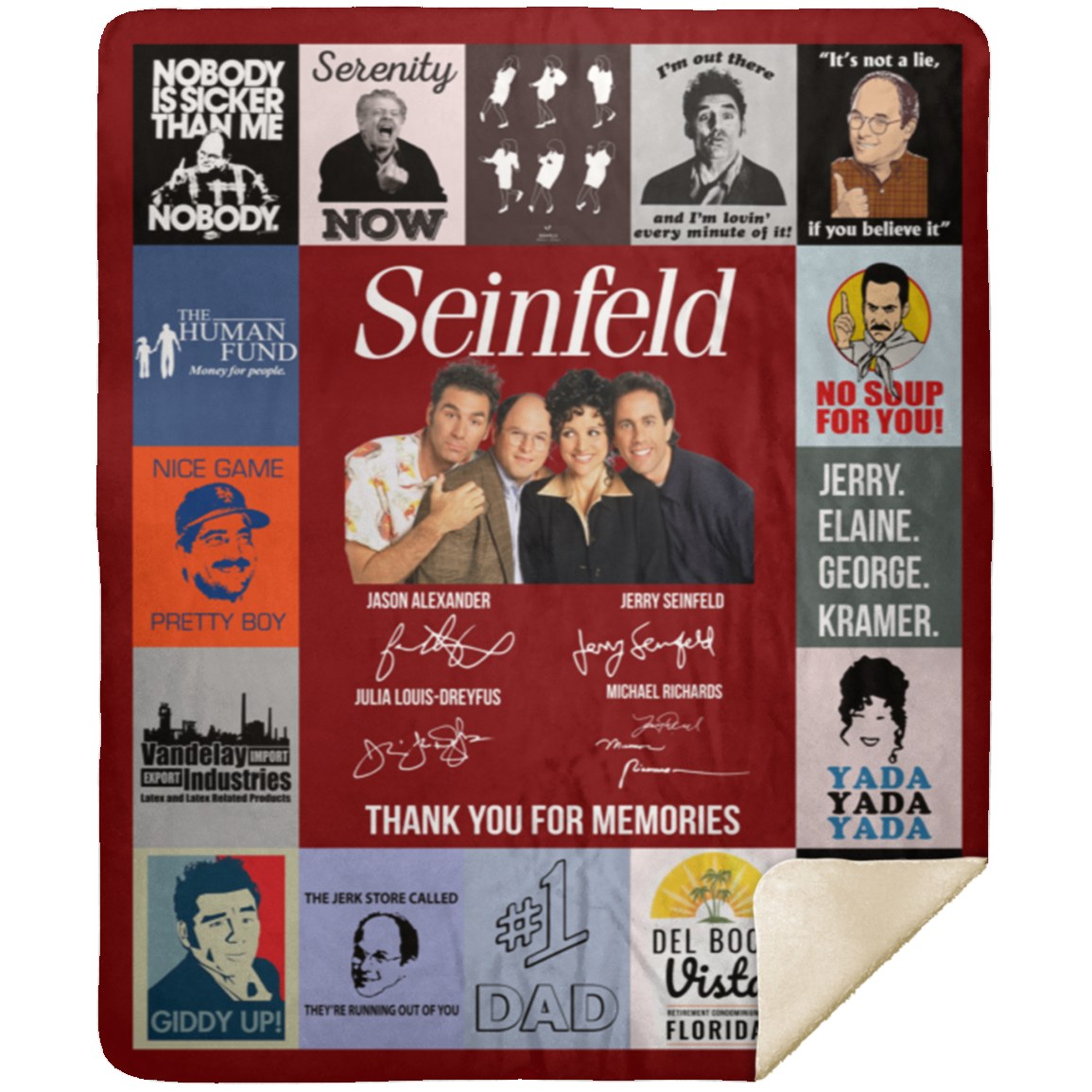 Seinfeld Fleece Blanket, Premium Sherpa Blanket, Jerry Seinfeld Fan Blanket, Seinfeld Blanket, Seinfeld Squad Blanket MSHM Premium Sherpa Blanket 50x60