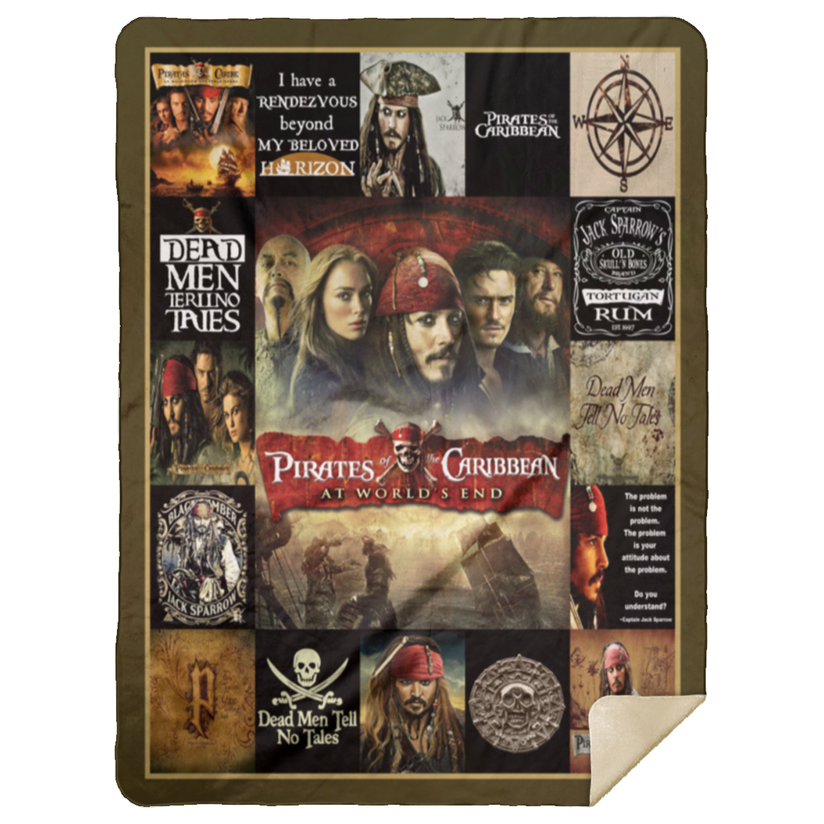 The Pirates Of Caribbean At Worlds Fleece Blanket, Premium Sherpa Blanket, Pirates Of Caribbean Blanket, Retro Movie MSHL Premium Sherpa Blanket 60x80