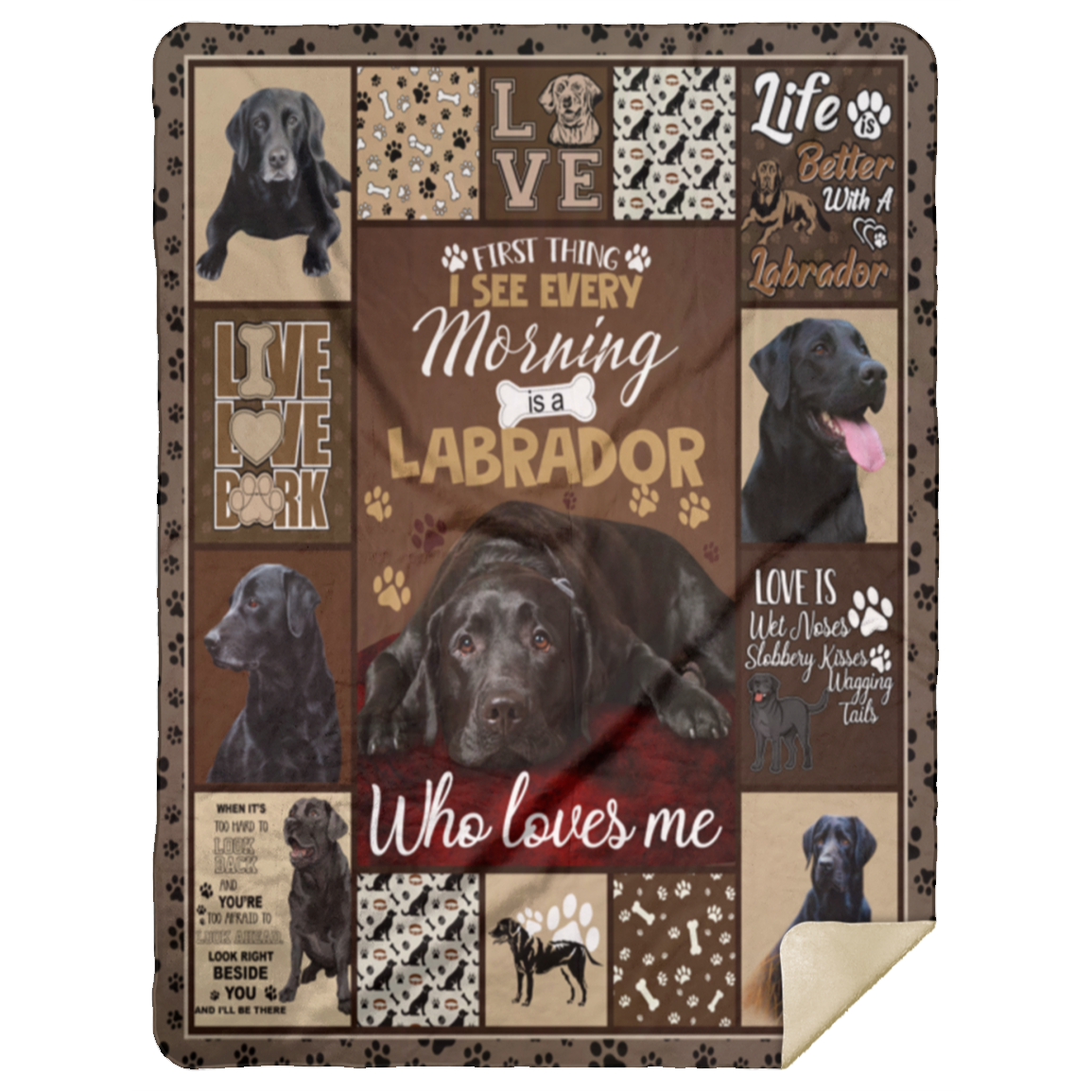 I See Every Morning Is A Labrador Fleece Blanket, Premium Sherpa Blanket, Dog Lover Gift, The Labrador Retriever Blanket MSHL Premium Sherpa Blanket 60x80