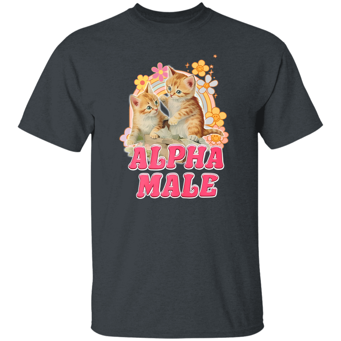 Alpha Male Cat Kitten Vintage T-Shirt, Alpha Male Shirt, Bootleg Shirts, Gifts For Teens, Cute Kittens Shirt, Funny Meme Shirt G500 5.3 oz. T-Shirt