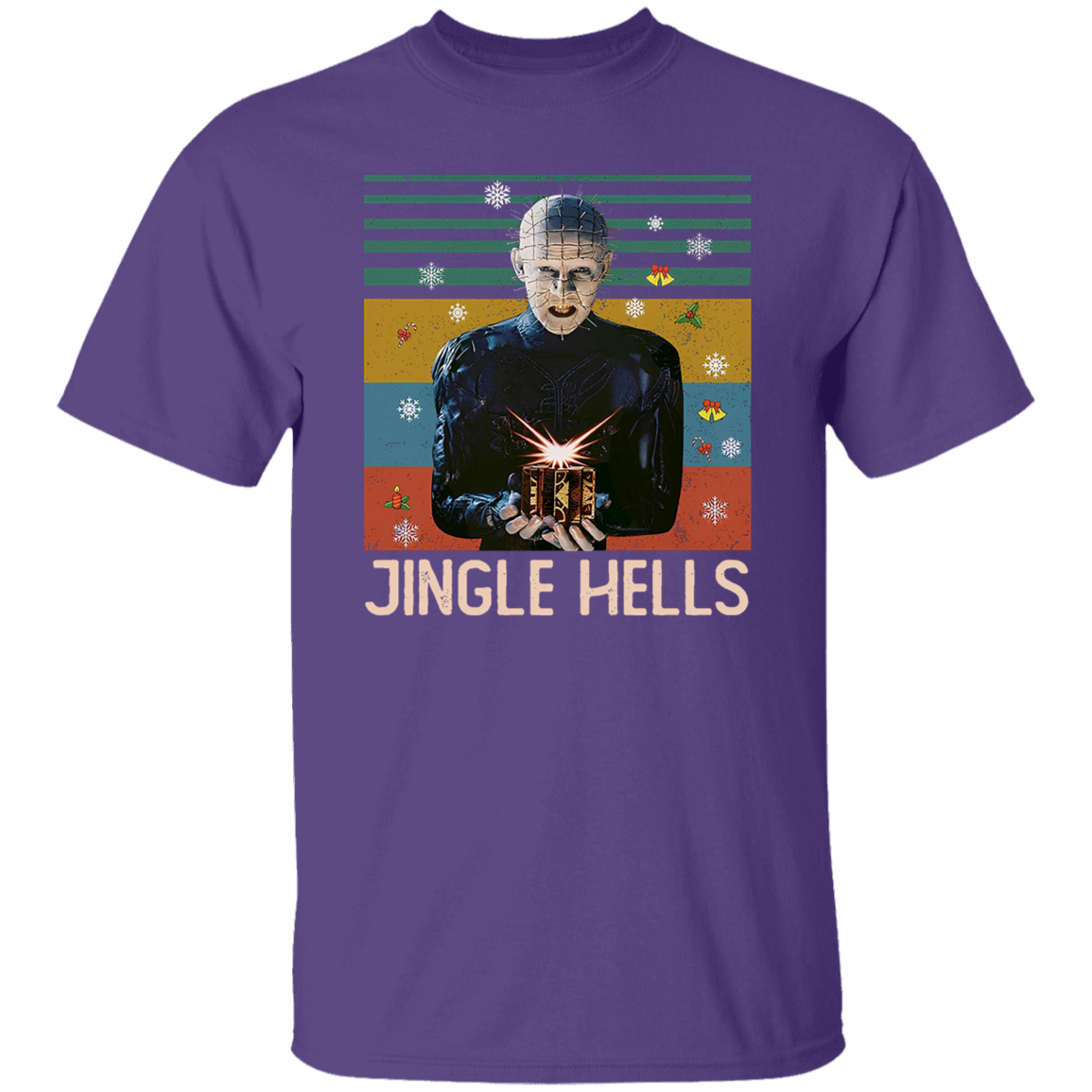 Pinhead Jingle Hells Vintage T-Shirt, Halloween Shirt, Hellraiser Shirt, Pinhead Shirt, Horror Movie Shirt, 80s Movie Shirt G500 5.3 oz. T-Shirt