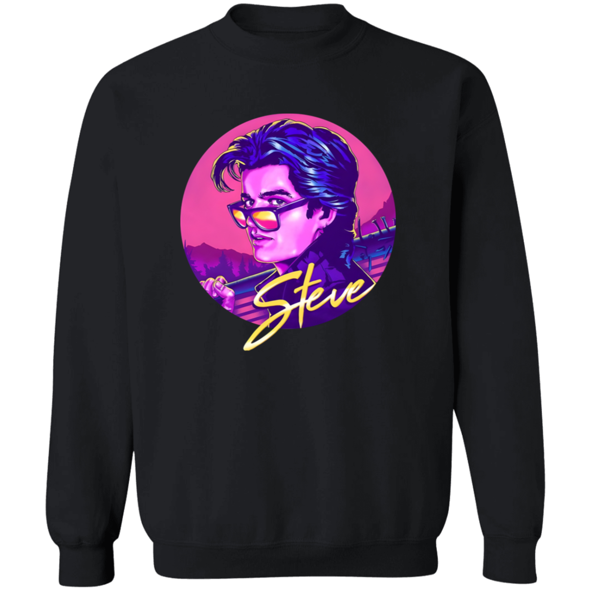 Steve Harrington Joe Keery St4 Retro Art Unisex Vintage T-Shirt, Steve Harrington Shirt, Stranger Things Shirt, Demodog ShirtG180 Gildan Crewneck Pullover Sweatshirt