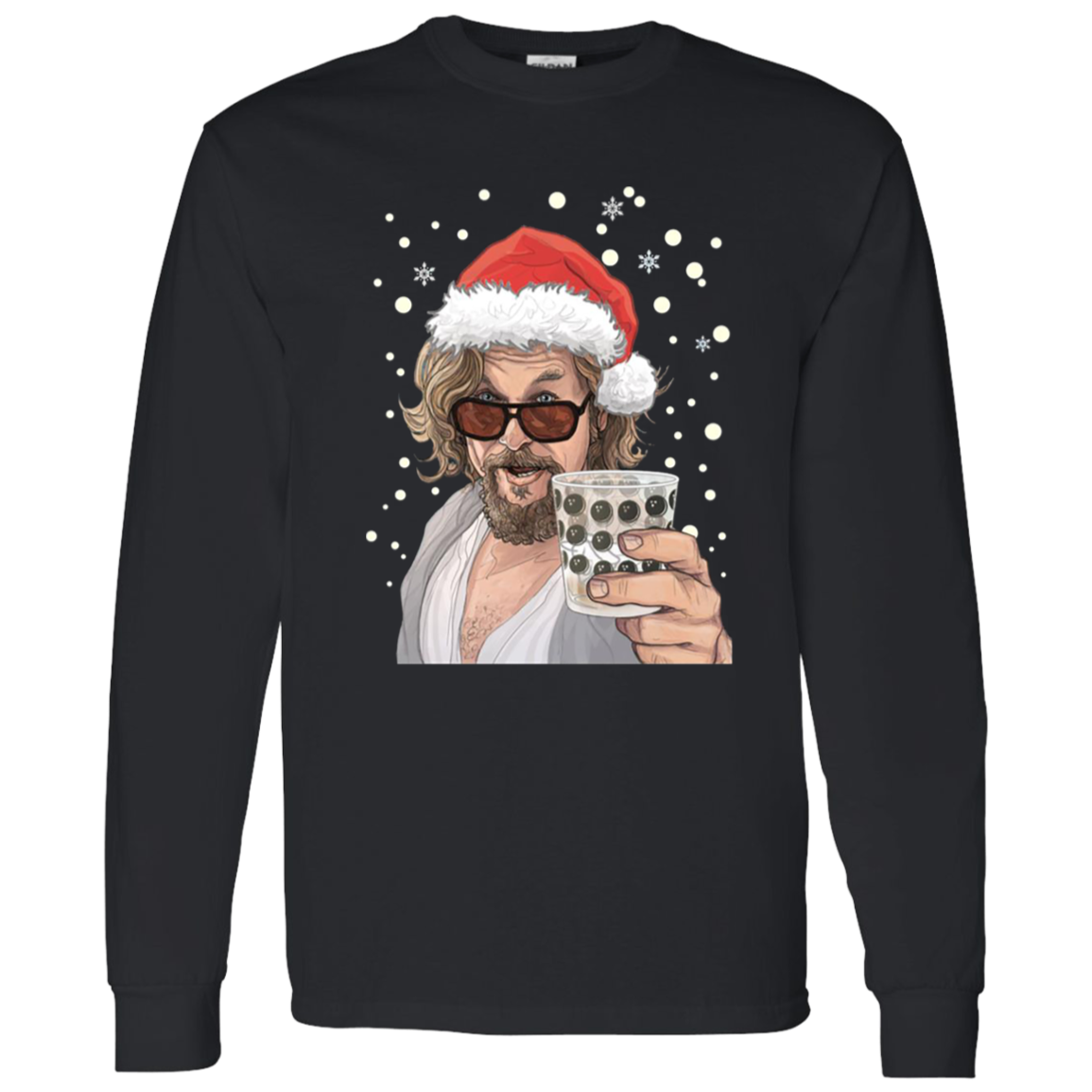 The Big Lebowski Dude Christmas Vintage G540 LS T-Shirt 5.3 oz. - lucy - 96180146