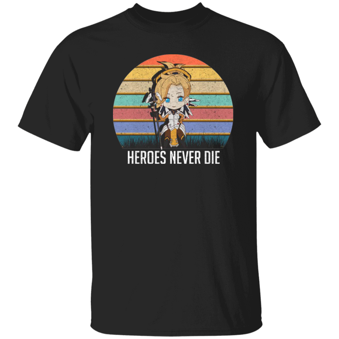 Heroes Never Die Vintage T-Shirt, Overwatch Shirt, Overwatch 2 Shirt, Mercy Shirt, Game Shirt, Game Lovers Shirt, Gamer Shirt G500 5.3 oz. T-Shirt