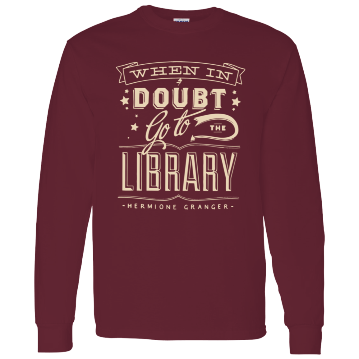 When In Doubt Go To The Library Hermione Granger Teacher T-Shirt - LONG SLEEVE