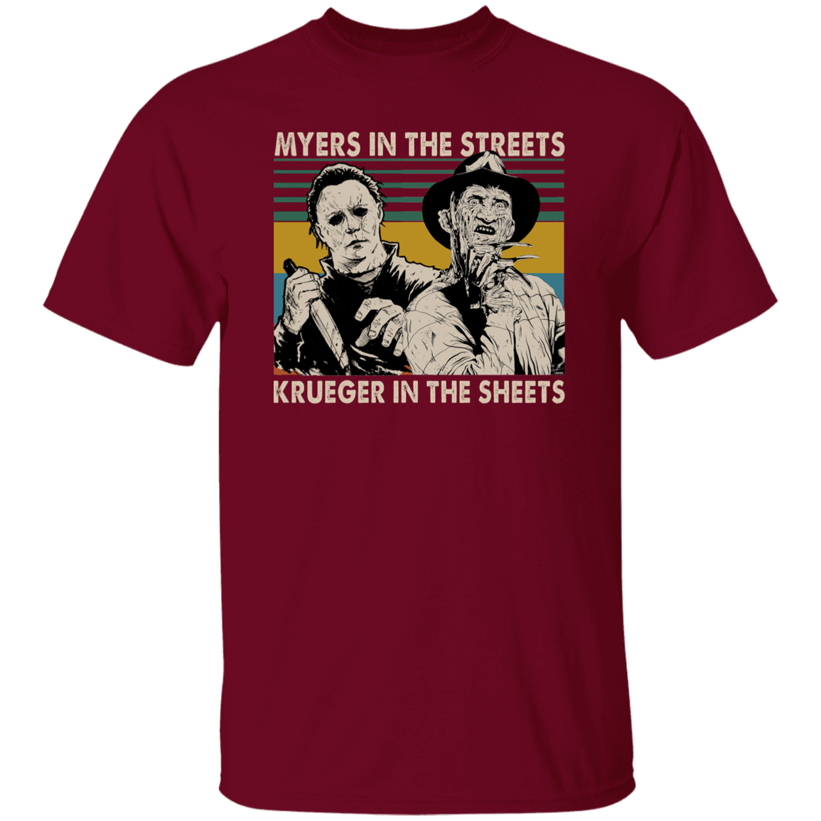 Michael Myers In The Streets Krueger In The Sheets Vintage T-Shirt