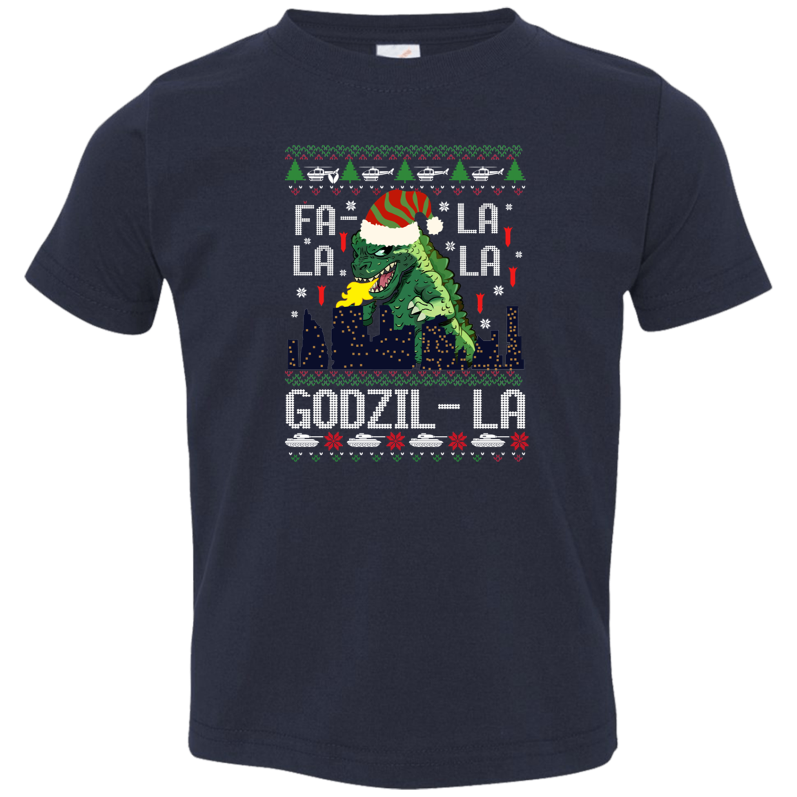 Fa La La La Godzilla Christmas Vintage Toddler Jersey T-Shirt