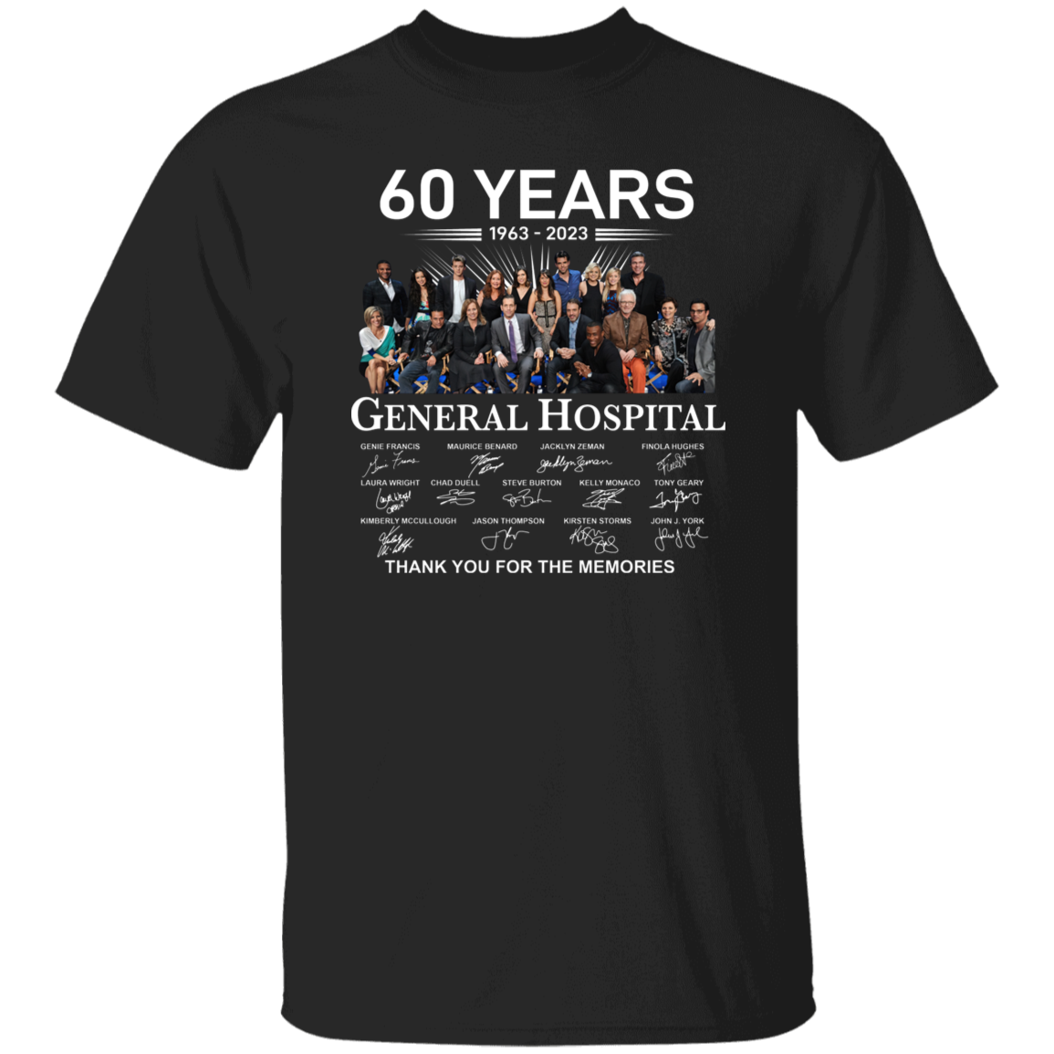 General Hospital 60 Years 1963 2023 Signatures Thank You For The Memories VintageT-Shirt