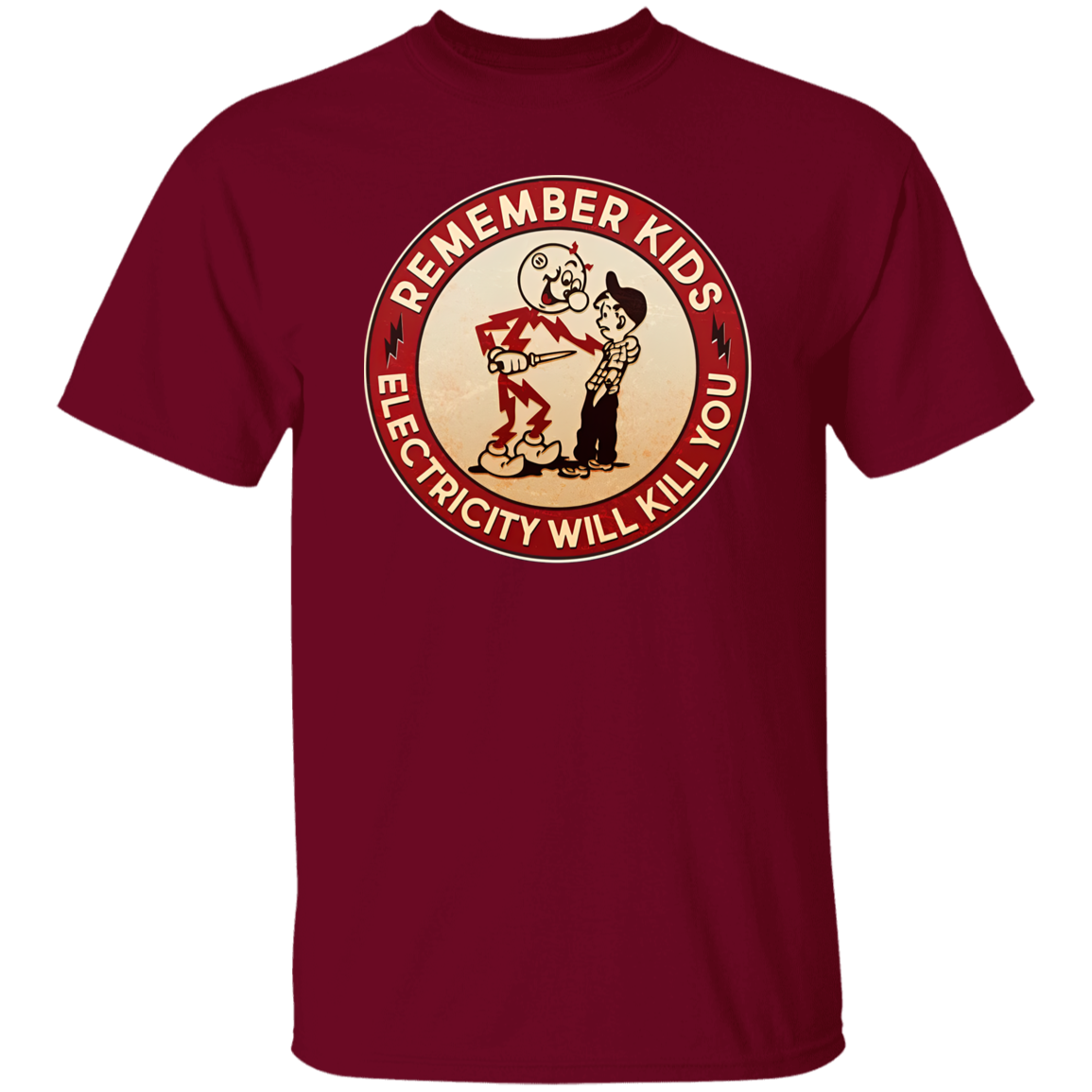 Funny Retro Vintage Electricity Will Kill You Emblem Vintage T-Shirt