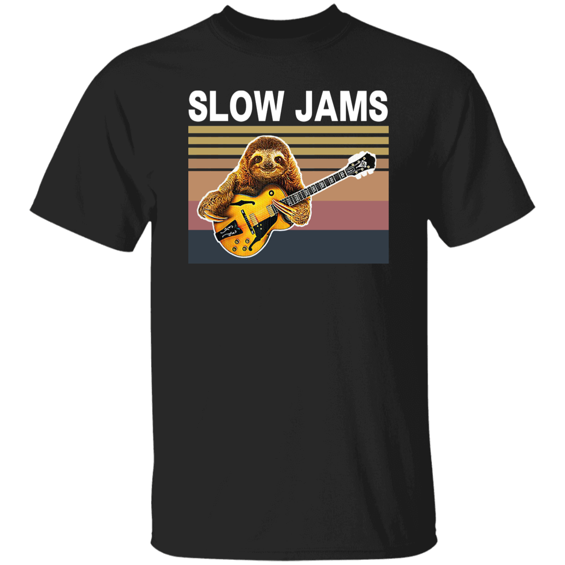 Sloth Slow Jams Funny Sloth Playing Guitar Vintage T-Shirt, Sloth Shirt, Animals Lovers Shirt, Gift Tee For You And Your Friends G500 5.3 oz. T-Shirt