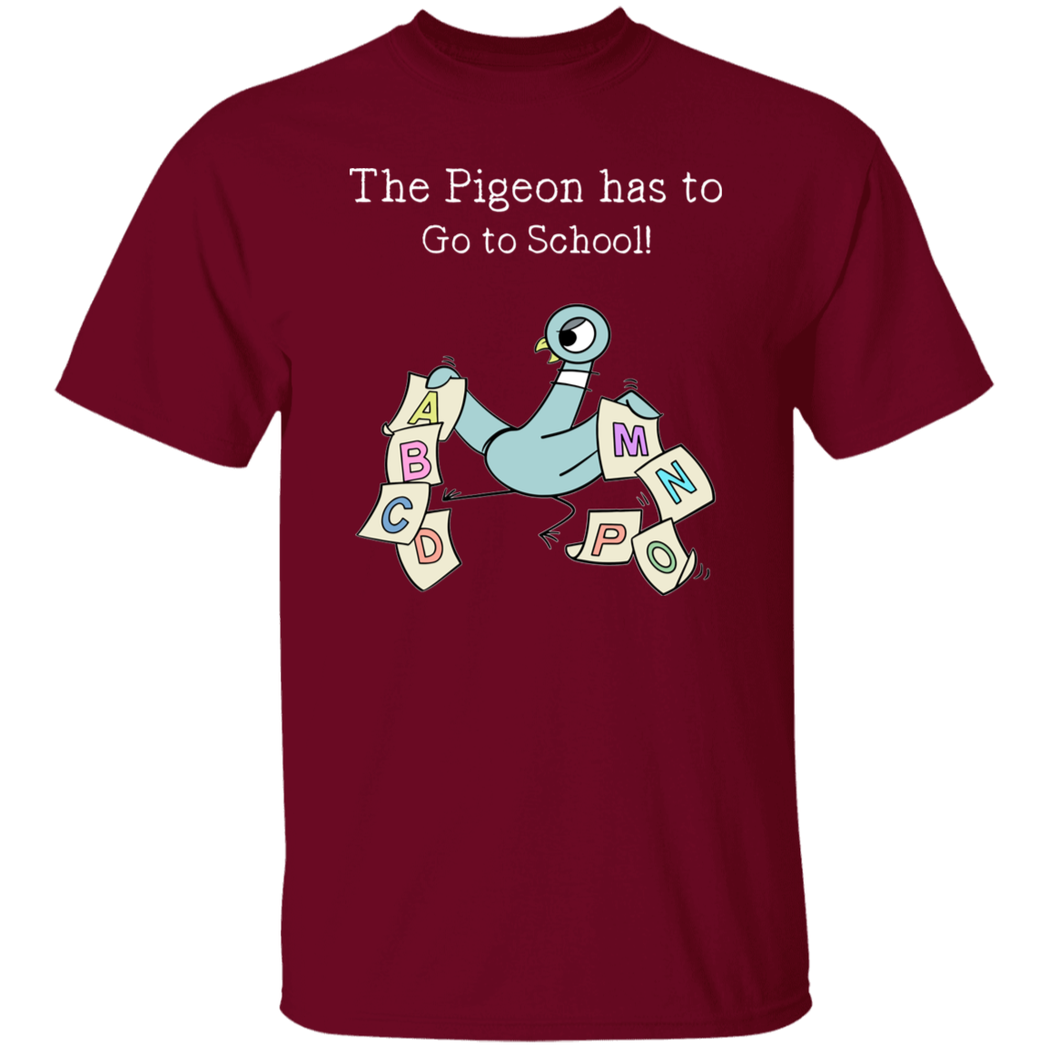 The Pigeon Has To Go To School Teacher T-Shirt,Book Character ABC Tee for Teachers & Kids