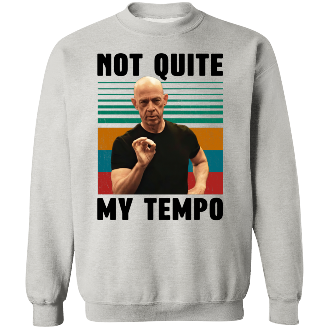 Retro Not Quite My Tempo Graphic G180 Gildan Crewneck Pullover Sweatshirt - pelyn