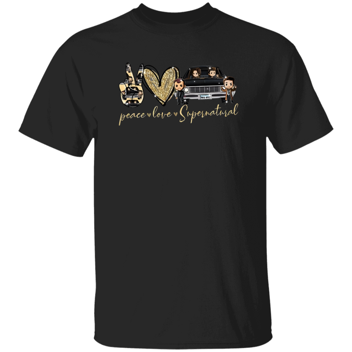 Supernatural Chibi Peace Love Design For Fans Of Supernatural Movie T-Shirt