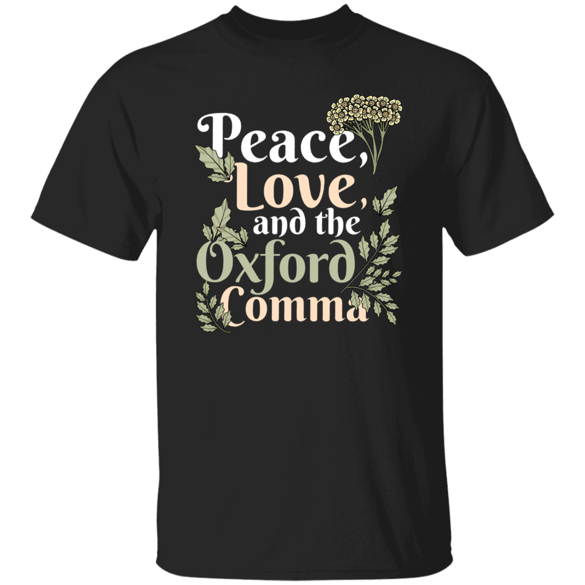 Peace Love And The Oxford Comma Teacher Vintage T-Shirt