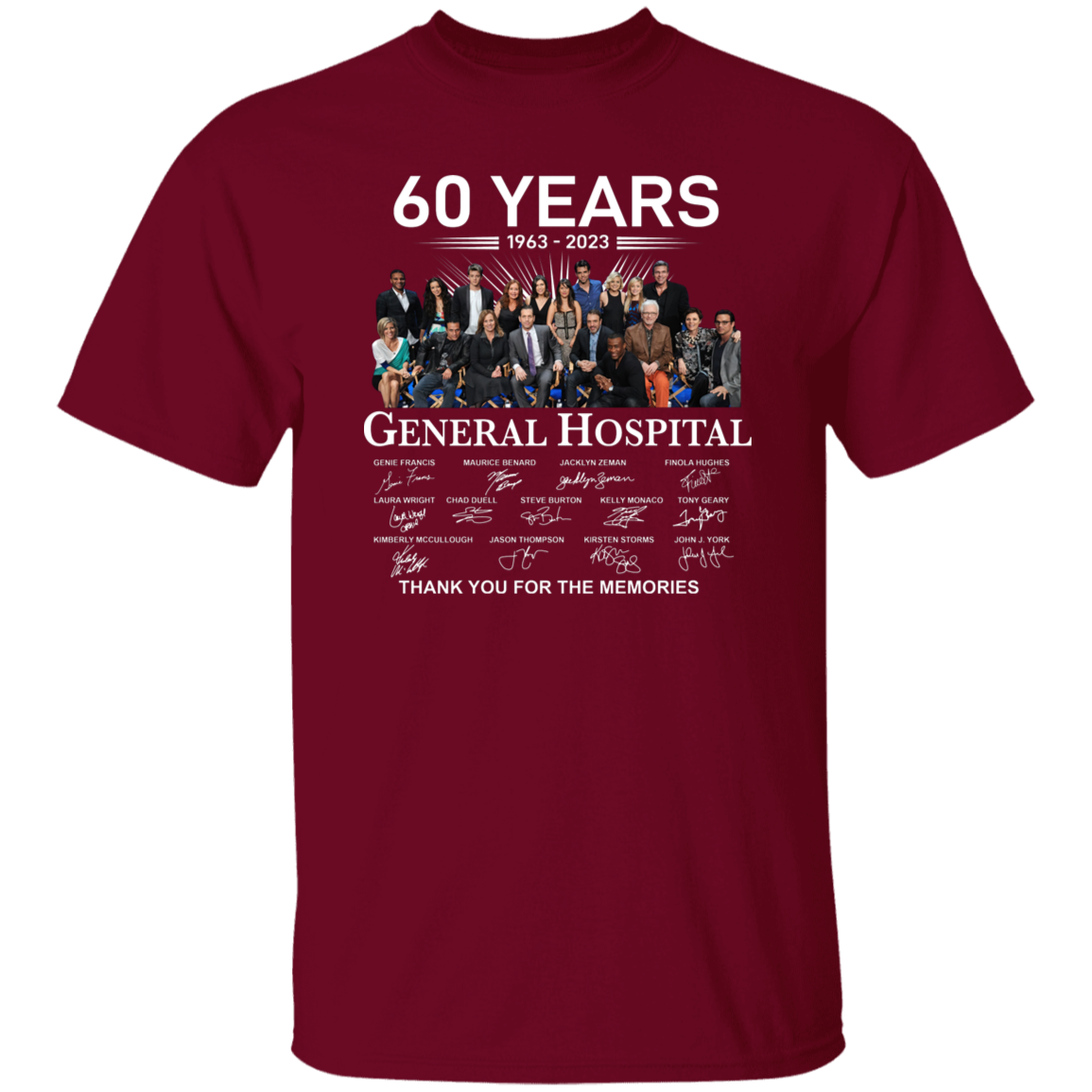 General Hospital 60 Years 1963 2023 Signatures Thank You For The Memories Vintage T-Shirt