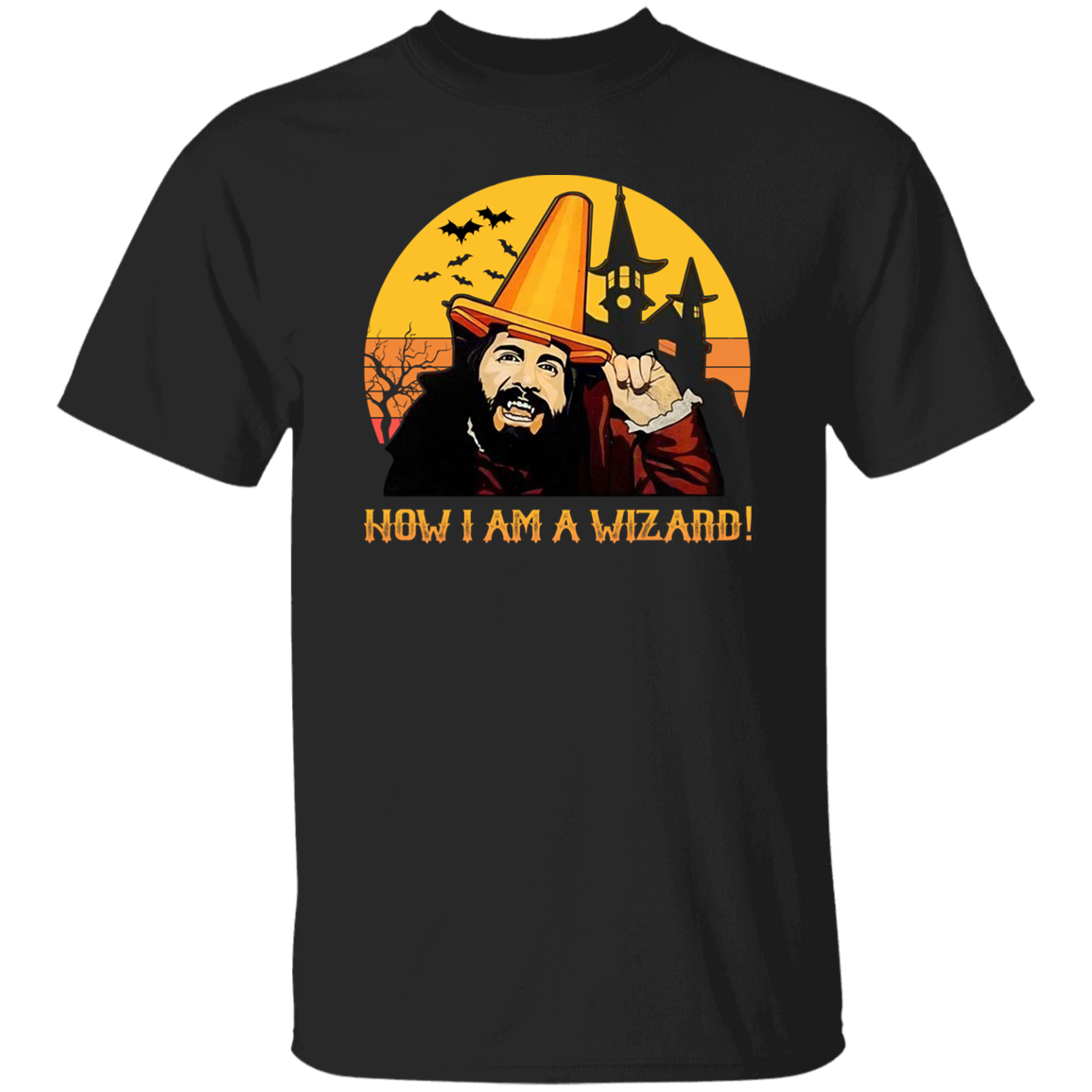 Mens What We Do In The Shadows Vintage Now I Am A Wizard Vintage T-Shirt