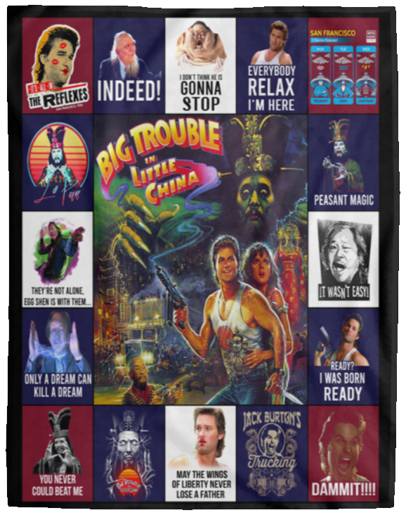 Big Trouble In Little China Fleece Blanket, Premium Sherpa Blanket, Martial Art Movie Blanket, Big Trouble In Little China Movie Blanket VPL Cozy Plush Fleece Blanket - 60x80