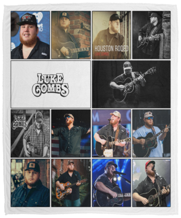 Luke Combs Albums Fleece Blanket, Premium Sherpa Blanket, Luke Combs Blanket, Country Music Lover Blanket, Singer Blanket VPM Cozy Plush Fleece Blanket - 50x60