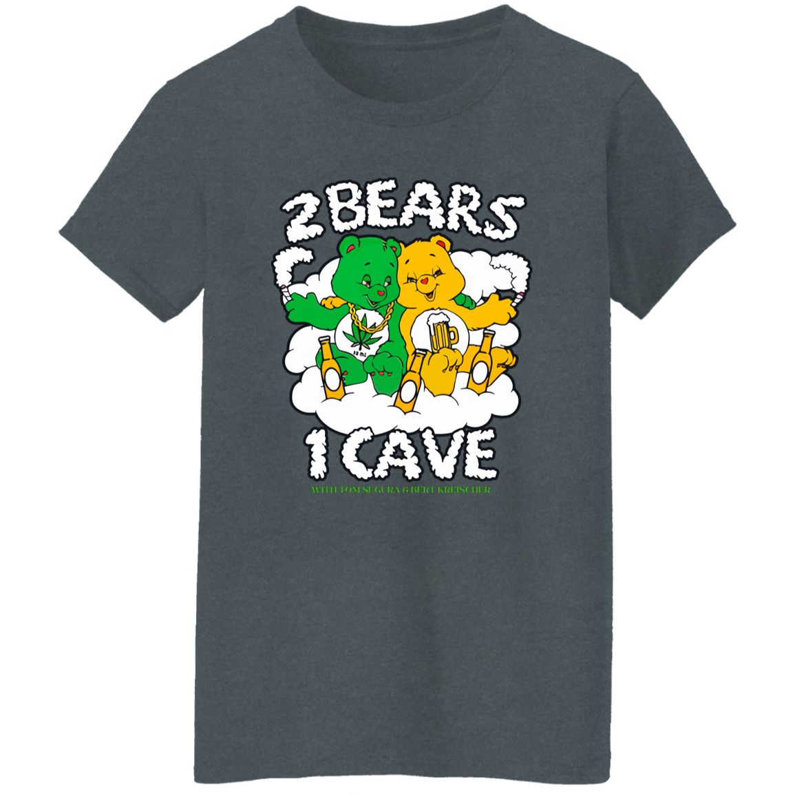 2 Bears 1 Cave With Tom Segura and Bert Kreischer Beer and Weed Vintage T-Shirt - WOMEN