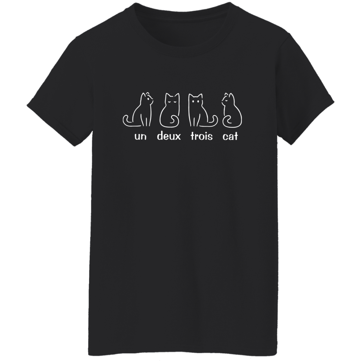 Un Deux Trois Cat French Teacher Vintage T-Shirt - WOMAN