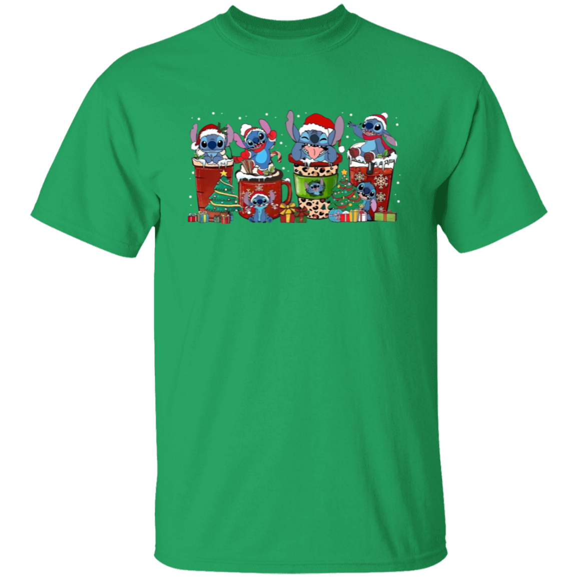 Stitch Drinks Christmas Coffee Design Unisex T-Shirt - maria