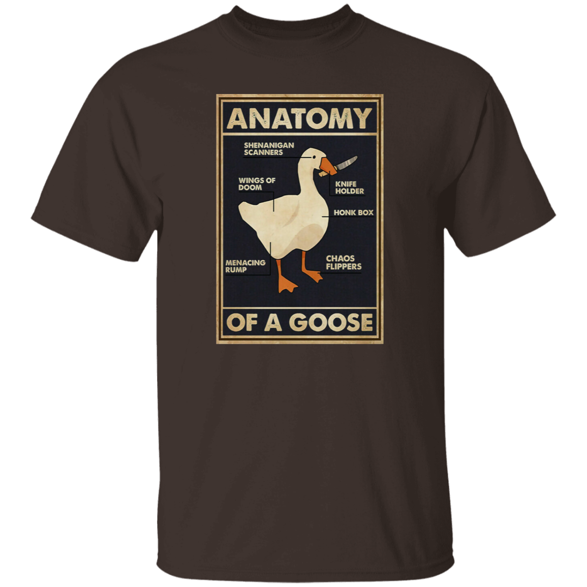 Anatomy of A Goose Funny Vintage T-Shirt, Goose Shirt, Untitled Goose Game Shirt, Funny Gift Tee For You And Your Friends G500 5.3 oz. T-Shirt