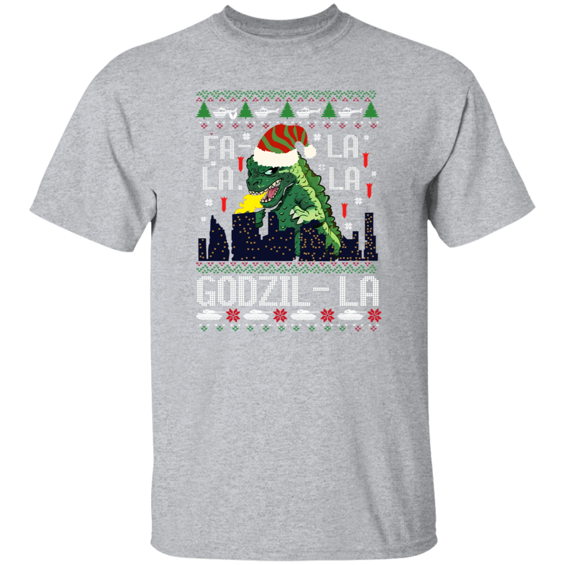 Fa La La La Godzilla Christmas Vintage T-Shirt