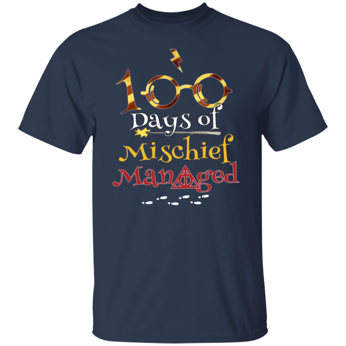 100 Days Of Mischief Managed Magic Style Teacher T-Shirt - CDCraft