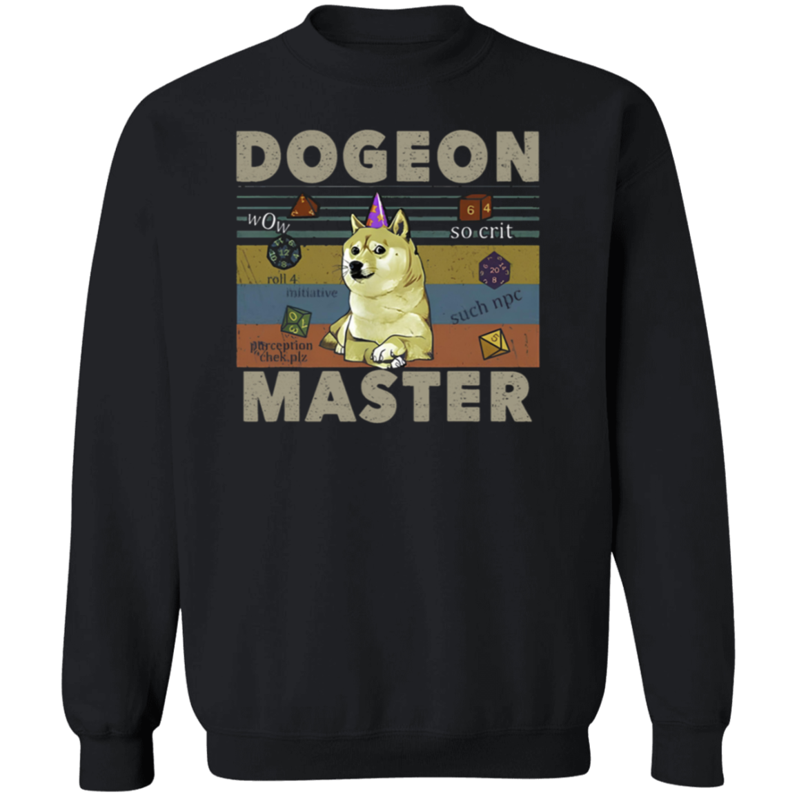 Funny Shiba Dungeon Master G180 Gildan Crewneck Pullover Sweatshirt - maria