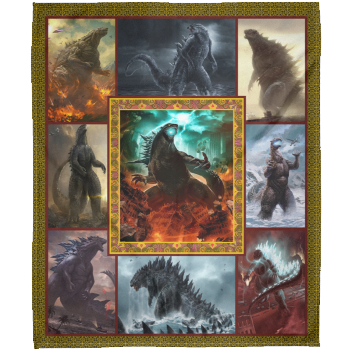 Godzilla King Of The Monsters Fleece Blanket, Premium Sherpa Blanket, Godzilla Blanket, Godzilla Lover Gift, Monster BlanketFLM Arctic Fleece Blanket 50x60