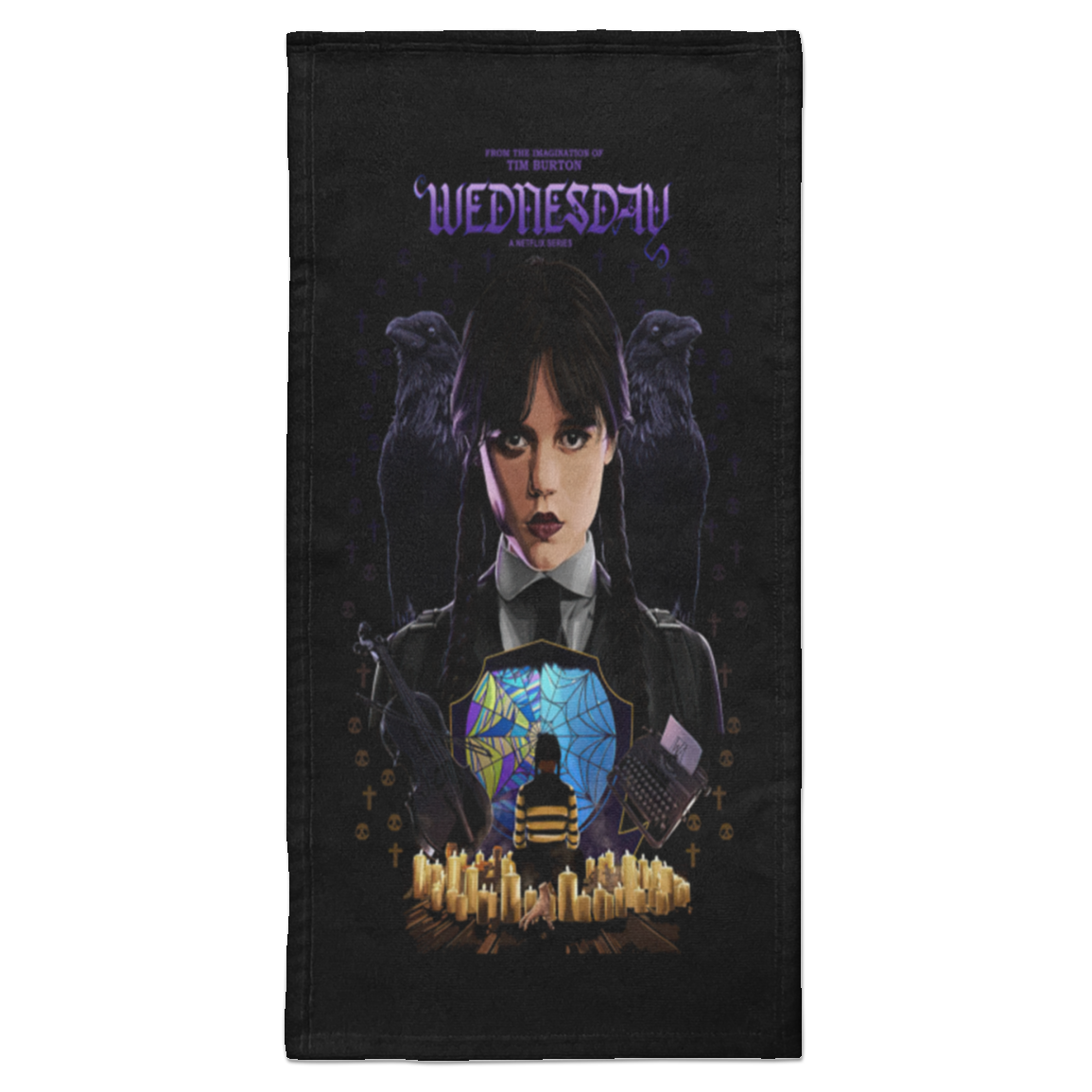 Wednesday Addams Series Halloween Fleece Blanket, Premium Sherpa Blanket, Wednesday Addams Blanket, Wednesday Movie Blanket S6HATL Towel - 15x30