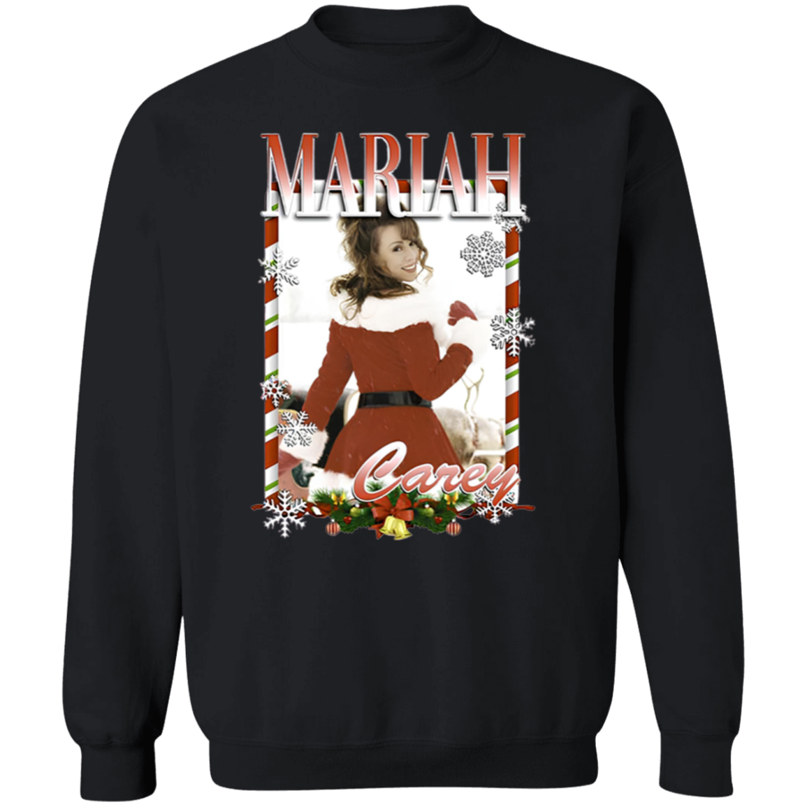 Vintage Mariah Carey Christmas G180 Gildan Crewneck Pullover Sweatshirt - maria