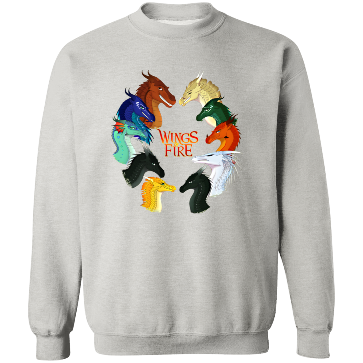 Dragons Wings Fire G180 Gildan Crewneck Pullover Sweatshirt - jasmine