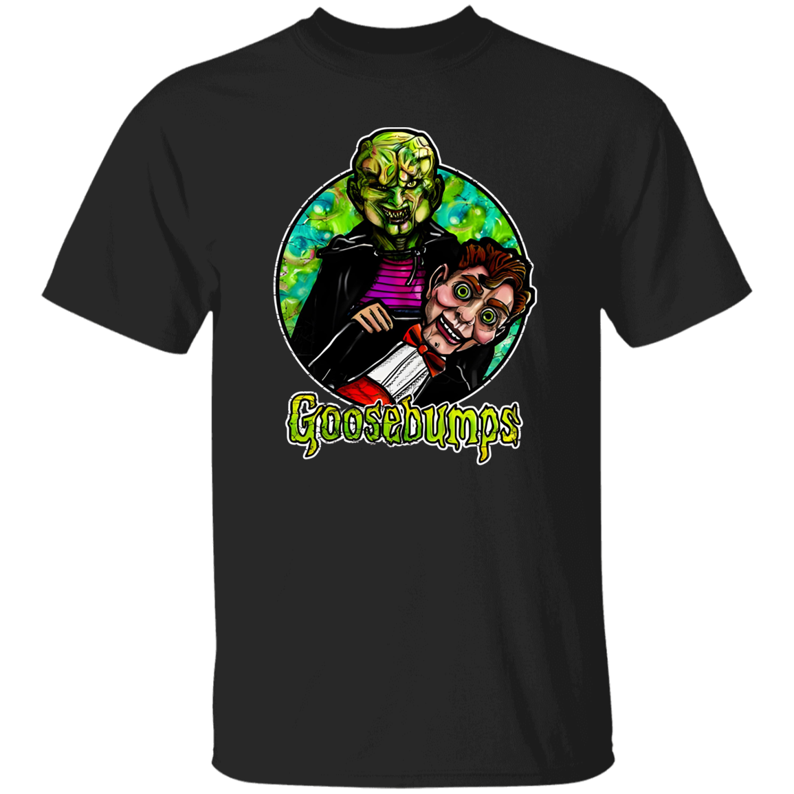 G500 5.3 oz. T-Shirt Goosebumps The Haunted Mask And Slappy T-Shirt