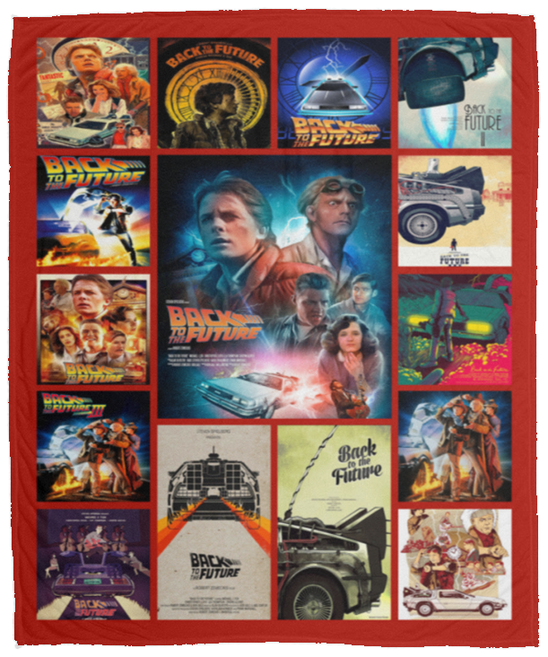 Back To The Future Movie Fleece Blanket, Premium Sherpa Blanket, Back To The Future Blanket, Movie Blanket, Science Fiction Film Blanket VPM Cozy Plush Fleece Blanket - 50x60