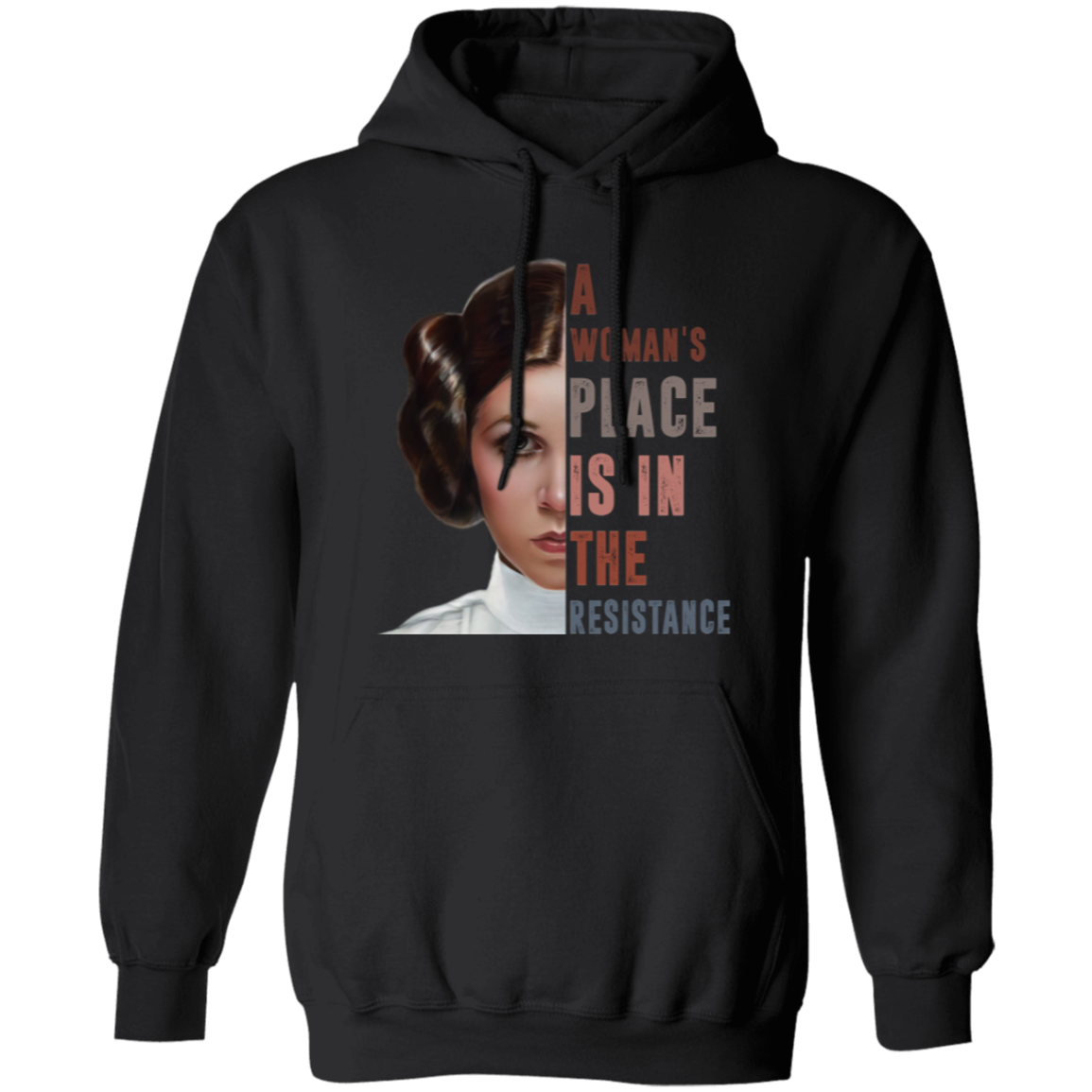 Princess Leia A Woman’s Place Is In The Resistance Vintage Pullover Hoodie