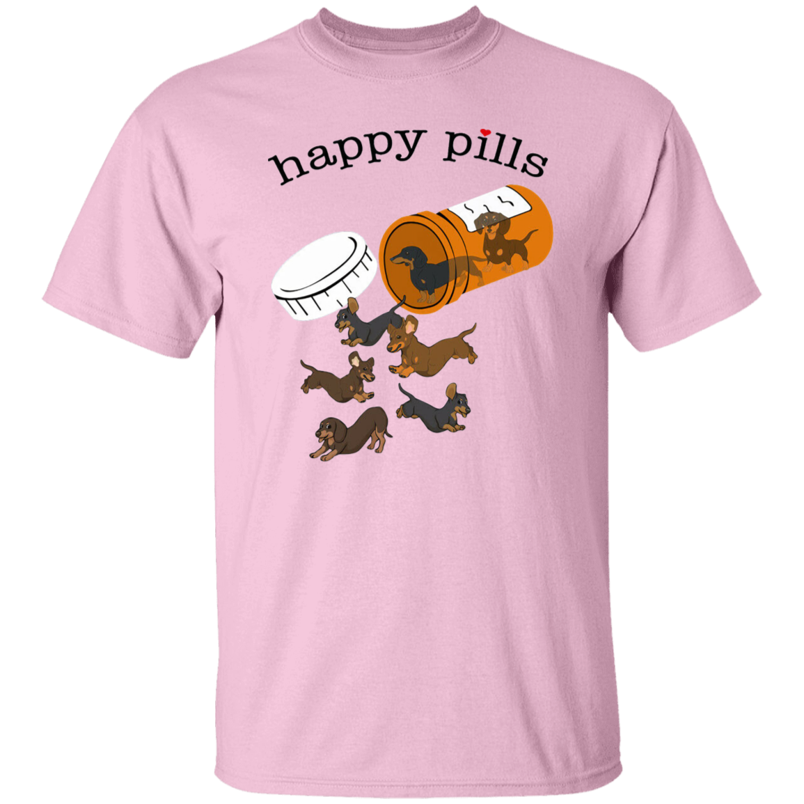 Happy Pills Dachshund Dog Vintage T-Shirt, Dog Lovers Shirt, Dog Shirt, Puppy Lovers Shirt, Gift Tee For You And Your Family G500 5.3 oz. T-Shirt