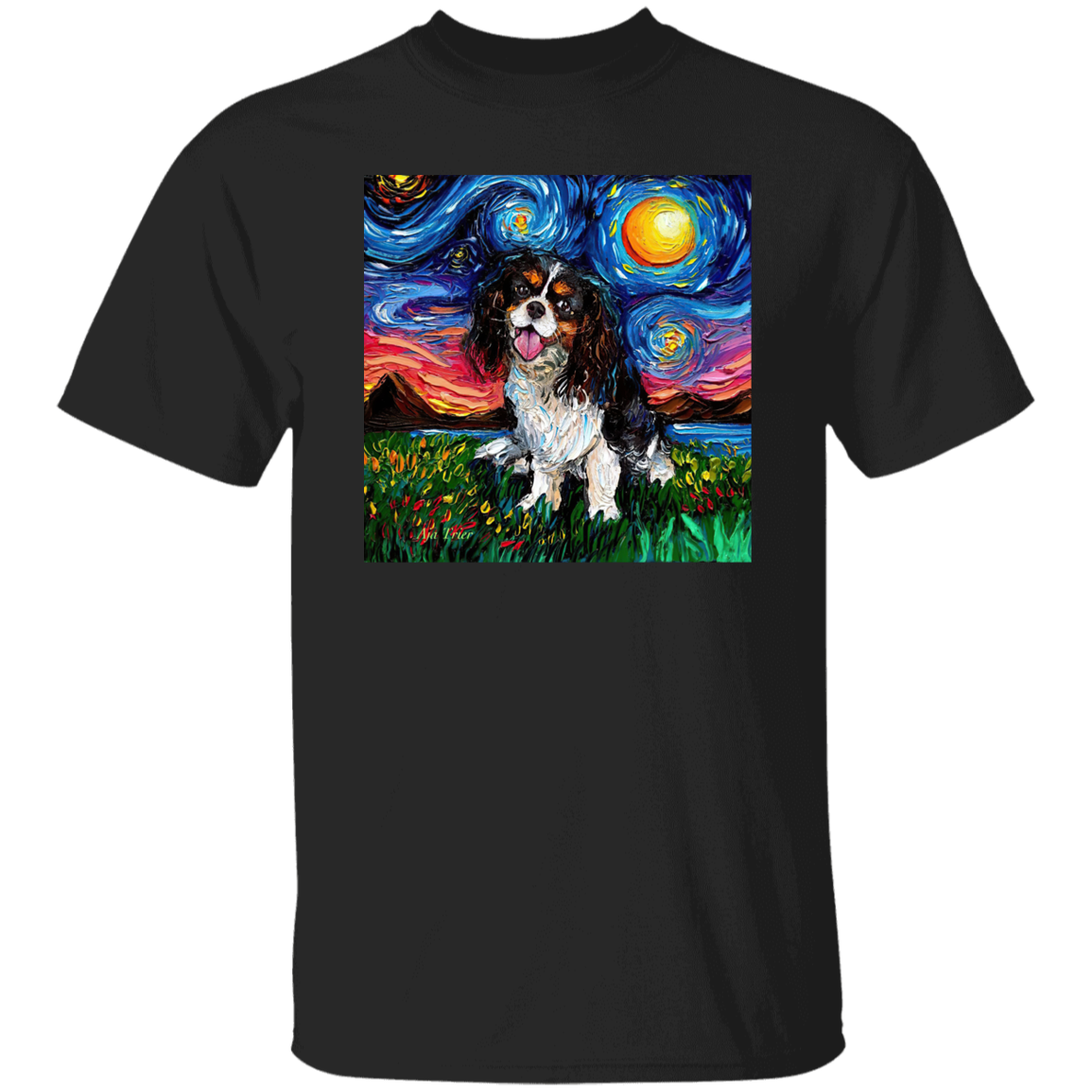 Tri Color Cavalier King Charles Spaniel Night Unisex T-Shirt
