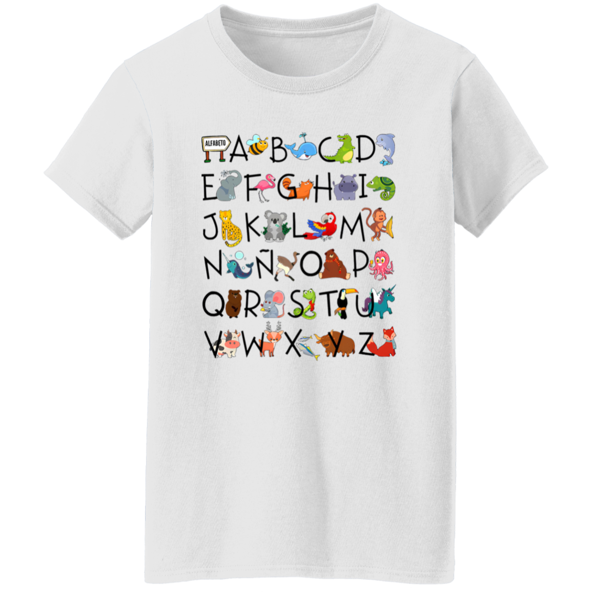 Spanish Alphabet Teacher Vintage G500L Ladies' 5.3 oz. T-Shirt - letter - WOMEN