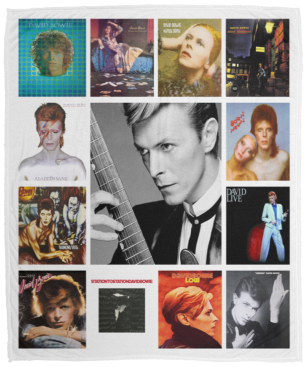 David Bowie Fleece Blanket, Premium Sherpa Blanket, David Bowie Blanket, David Bowie Fans Gift, Movie Characters BlanketVPM Cozy Plush Fleece Blanket - 50x60