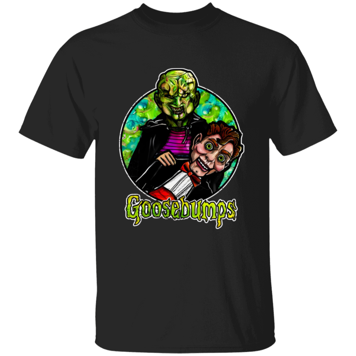 G500B Youth 5.3 oz 100% Cotton T-Shirt Goosebumps The Haunted Mask And Slappy T-Shirt