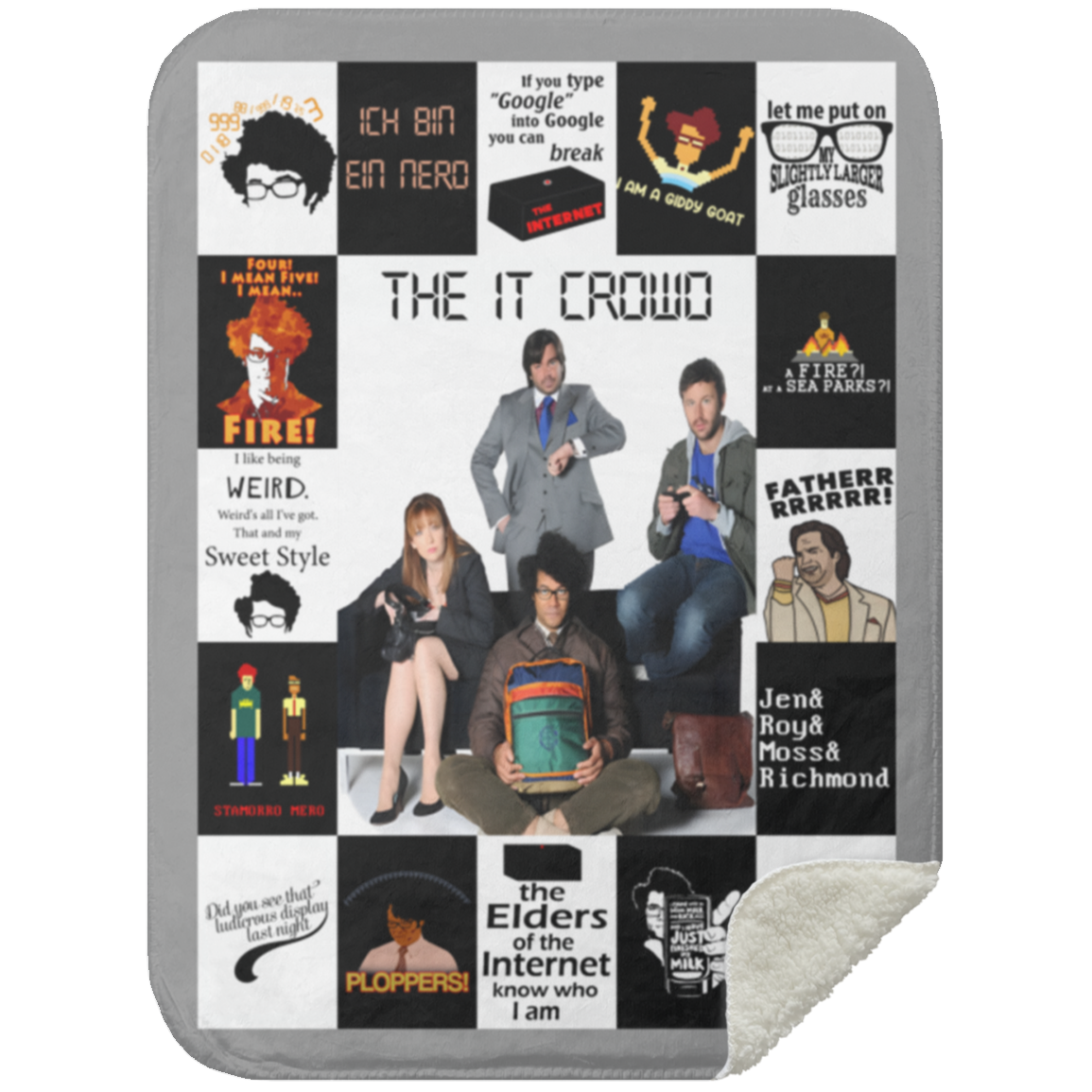 The IT Crowd TV Series Fleece Blanket, Premium Sherpa Blanket, The IT Crowd Character Blanket MSHS Premium Sherpa Blanket 30x40