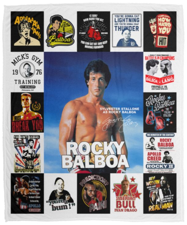 Rocky Balboa Film Series Lovers Fleece Blanket, Premium Sherpa Blanket, Rocky Balboa Blanket, Sylvester Stallone BlanketVPM Cozy Plush Fleece Blanket - 50x60
