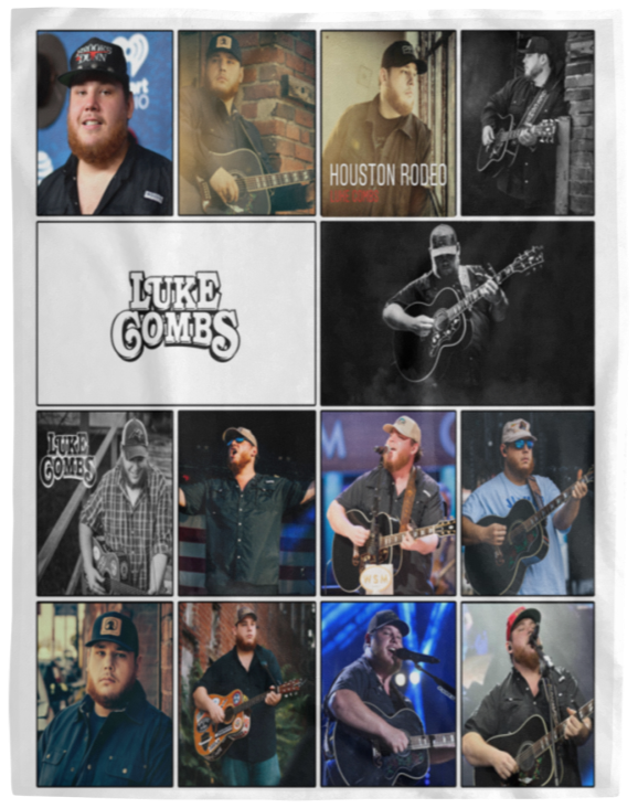 Luke Combs Albums Fleece Blanket, Premium Sherpa Blanket, Luke Combs Blanket, Country Music Lover Blanket, Singer Blanket VPL Cozy Plush Fleece Blanket - 60x80