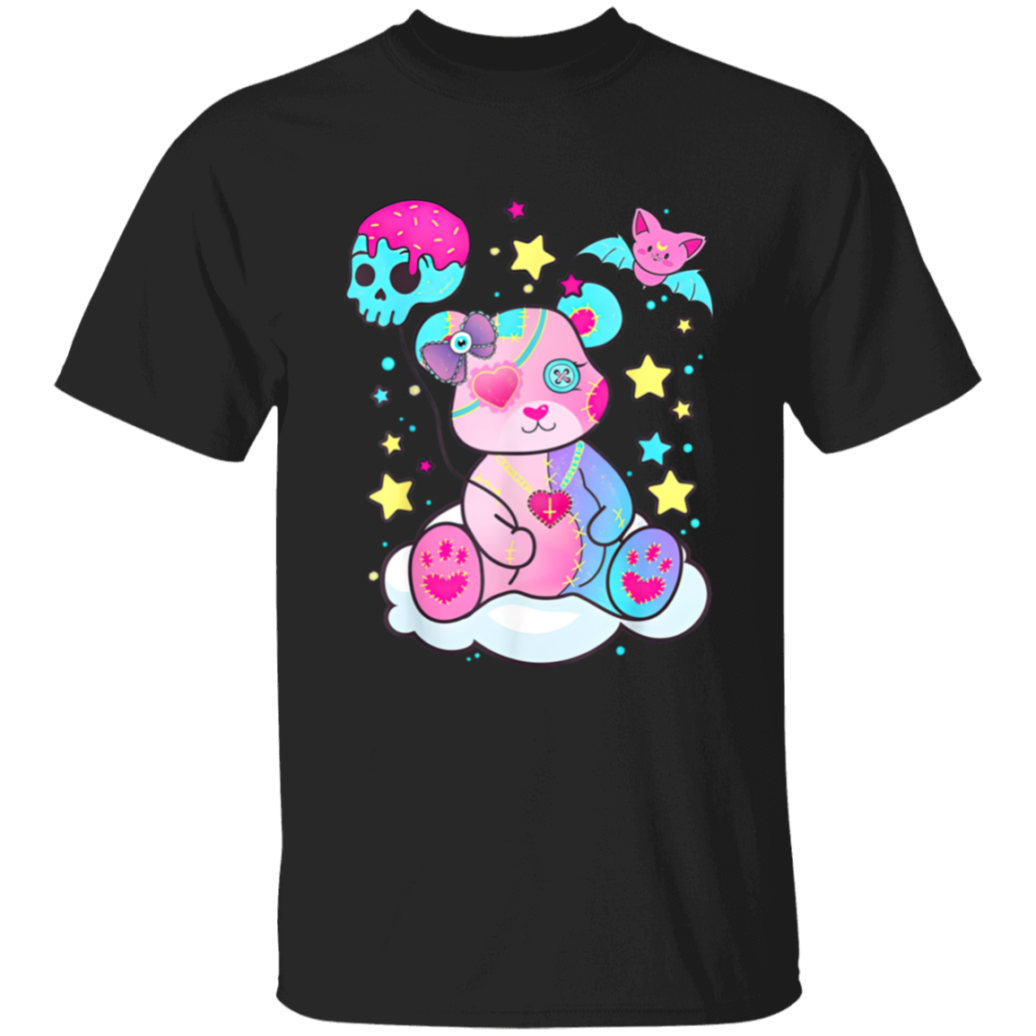 Cute Aesthetic Creepy Bear Kawaii Pastel Goth Clothes Vintage T-Shirt, Creppy Bear Shirt, Y2k Bear Shirt, Goth Bear Shirt G500B Youth 5.3 oz 100% Cotton T-Shirt