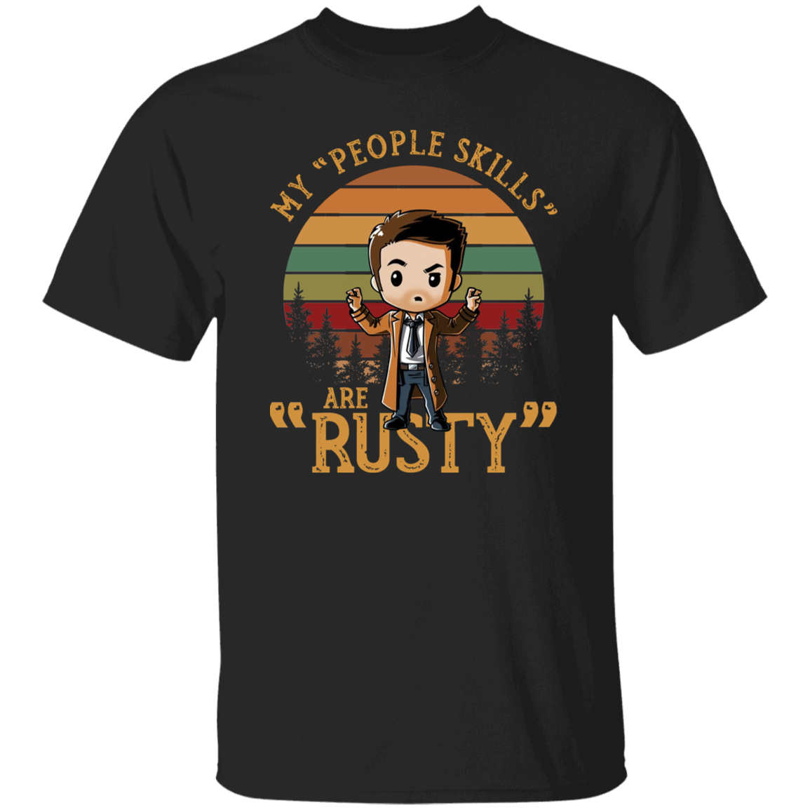 Chibi Castiel Supernatural My People Skills Are Rusty T-Shirt