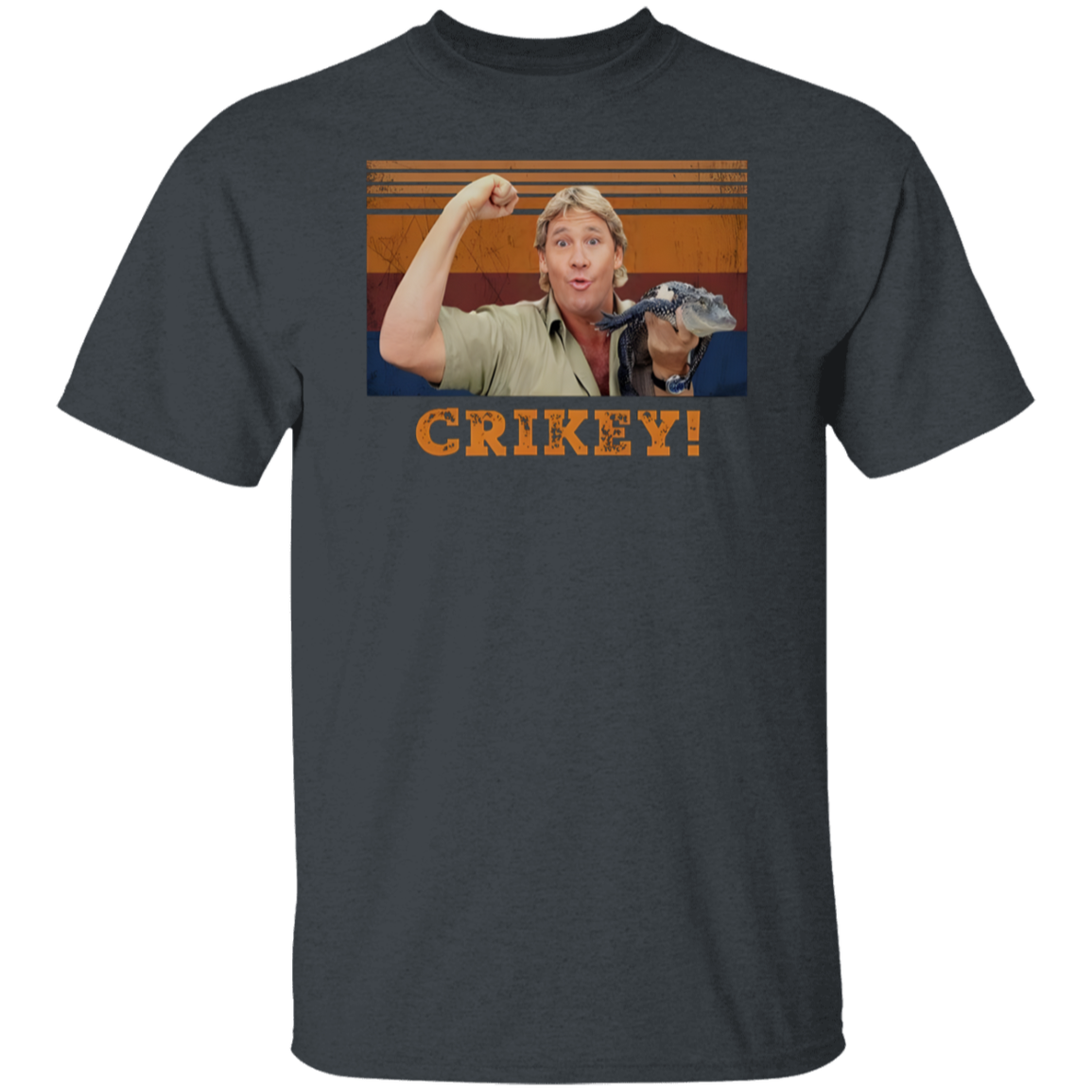 Steve Irwin Animal Lover Crikey Black T-Shirt - leleart