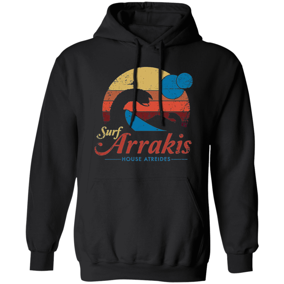 Surf Arrakis House Atreides Vintage T-Shirt, Dune Shirt, Sandworm Shirt, Paul Atreides Shirt, Adventure Movie Shirt, Atreides Lovers Shirt G185 Gildan Pullover Hoodie