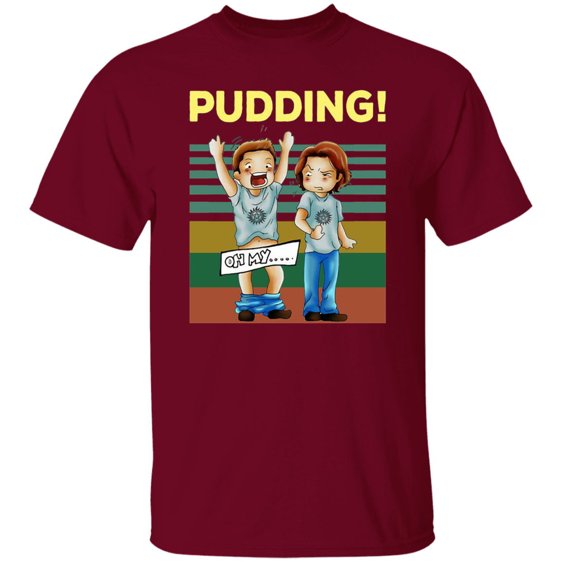 Pudding Dean & Sam Winchester Oh My Funny TV Series Vintage T-Shirt